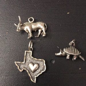 Sterling silver Texas charms